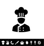 廚師圖標(biāo)及廚房工具