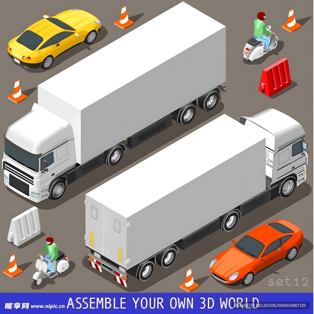 3D卡車(chē)組裝場(chǎng)景