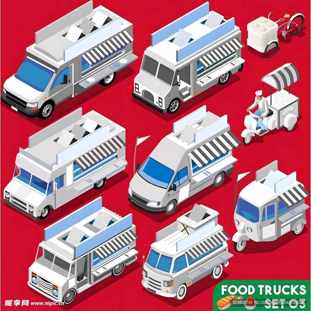 多樣食品卡車模型展示