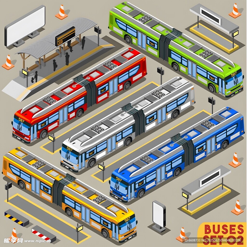 繁忙地鐵站的多彩列車