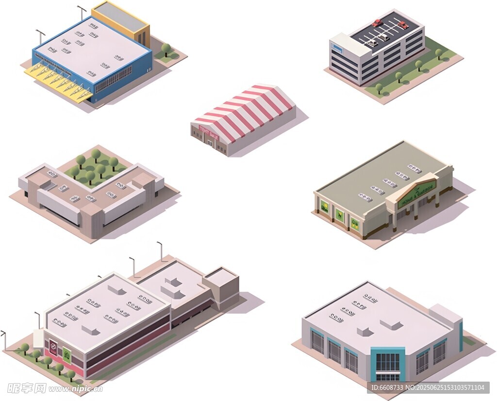 多樣商業(yè)建筑3D模型展示