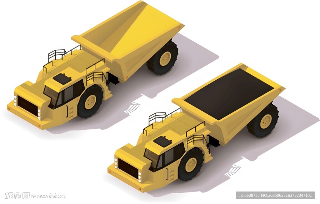 黃色自卸卡車模型