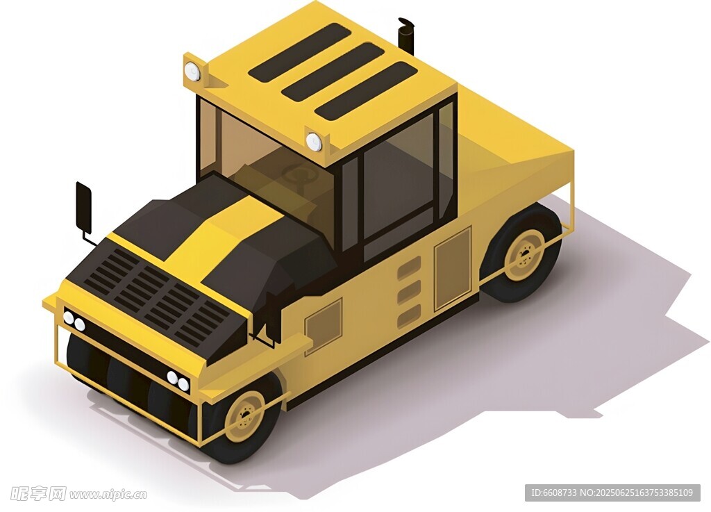 黃色工程鏟車模型