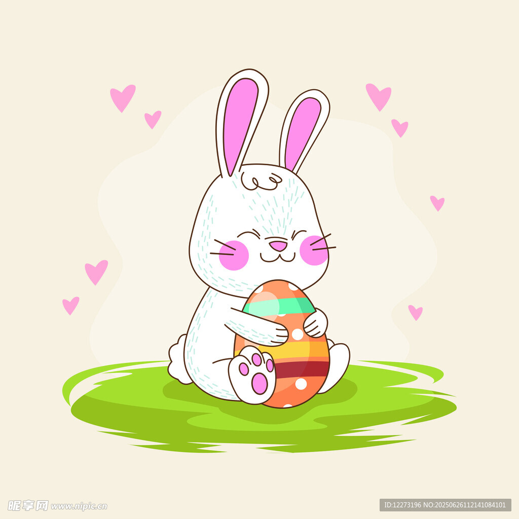 可愛(ài)兔子抱彩蛋