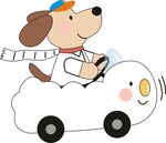 小狗駕駛云朵車