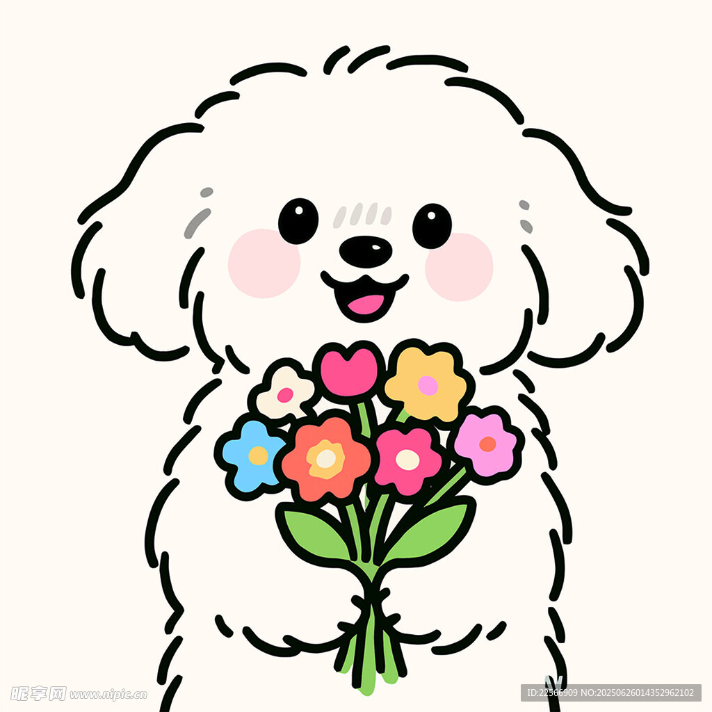 小狗捧花