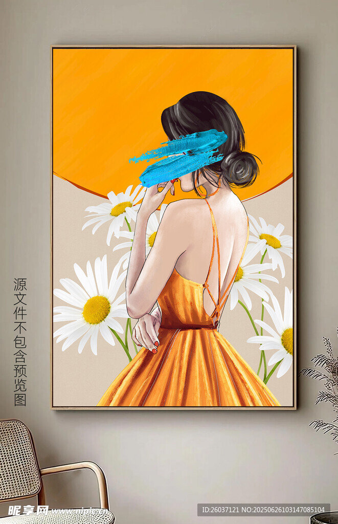 現(xiàn)代簡(jiǎn)約手繪重彩人物裝飾畫