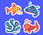 可愛卡通海洋魚