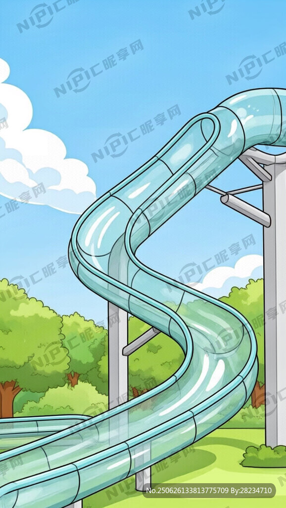 玻璃水滑梯卡通