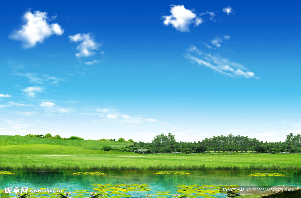 田園湖畔美景