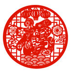 圓形福字剪紙圖案