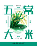 水稻插畫五常大米包裝