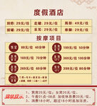 度假酒店按摩項目價目表
