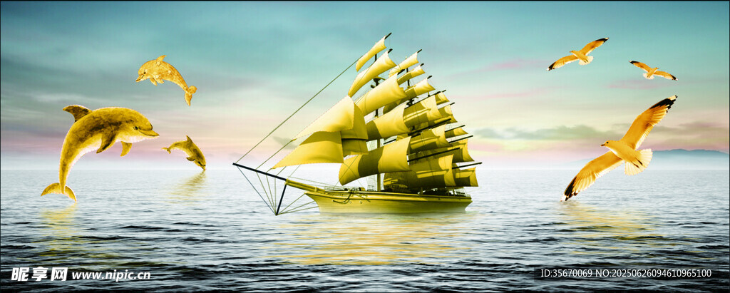 夢(mèng)幻海船與飛翔海豚