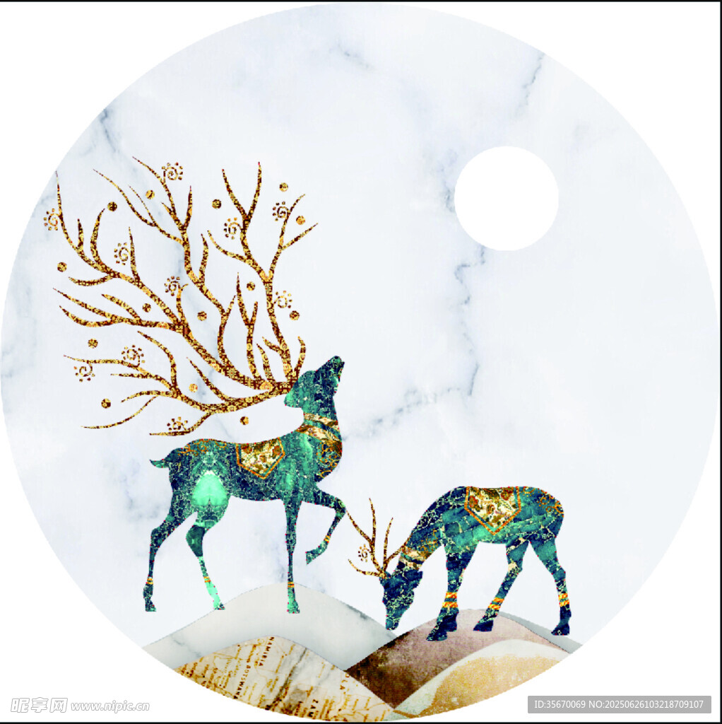 雙鹿雪景圖畫冊