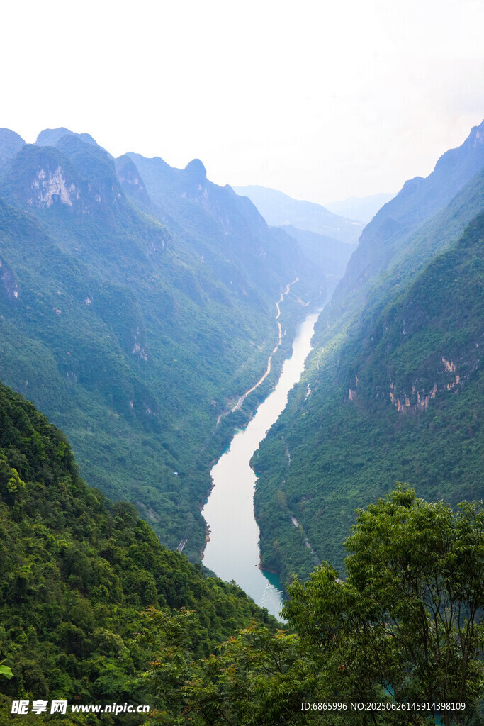 壯麗峽谷間的蜿蜒河流