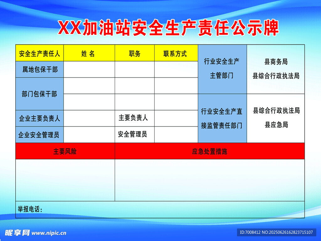 安全生產(chǎn)責(zé)任公示牌