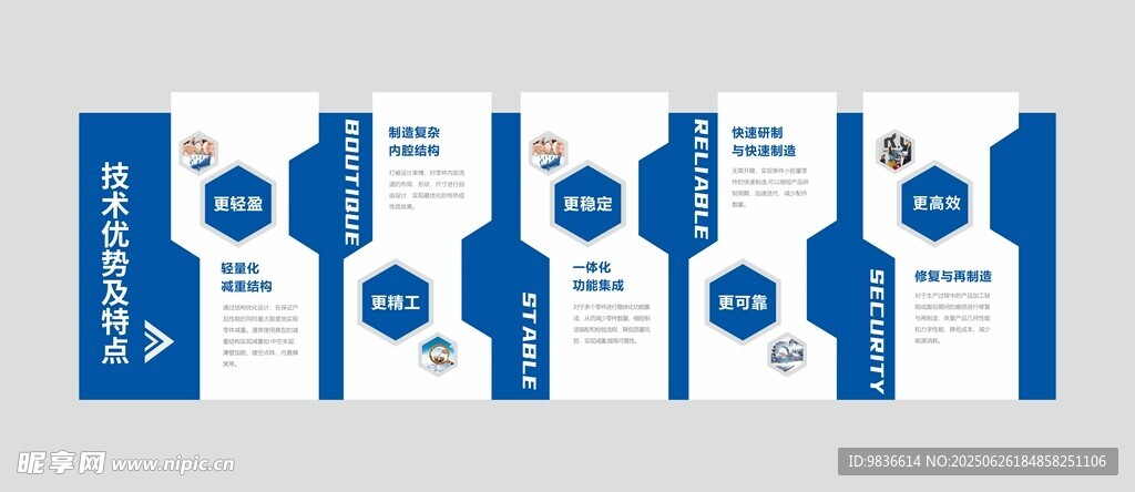 藍(lán)白簡約科技文化墻