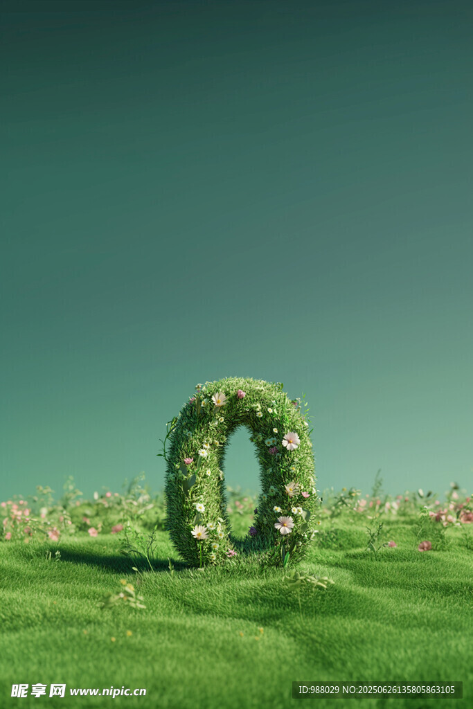 草地上的綠植環(huán)形裝飾