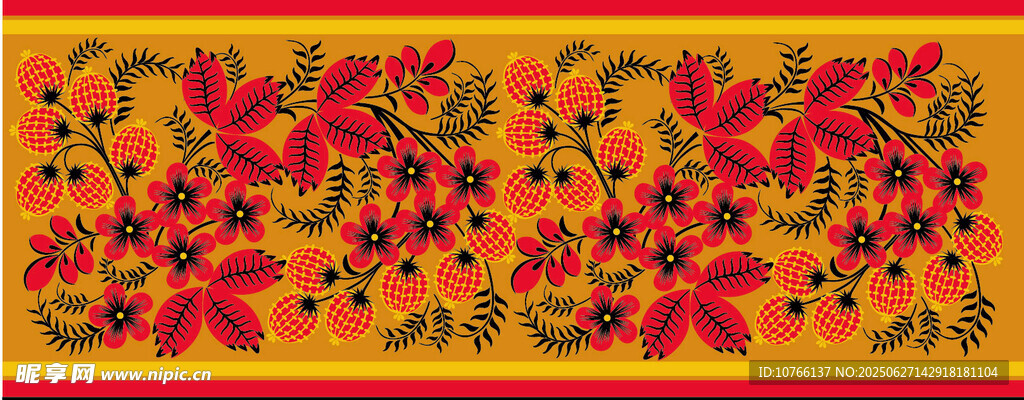花卉圖案裝飾畫(huà) 五瓣花 球形果