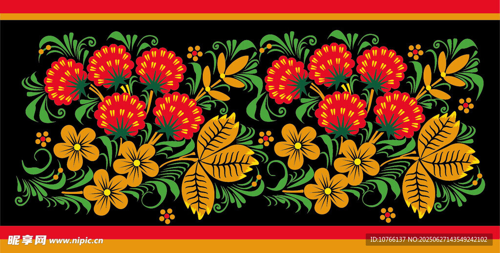 傳統(tǒng)花卉刺繡圖案 貝殼形花卉