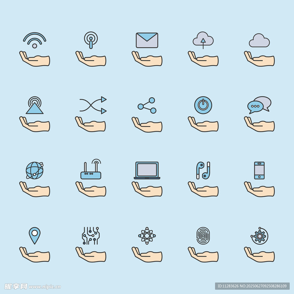 科技與服務(wù)相關(guān)圖標(biāo)集合