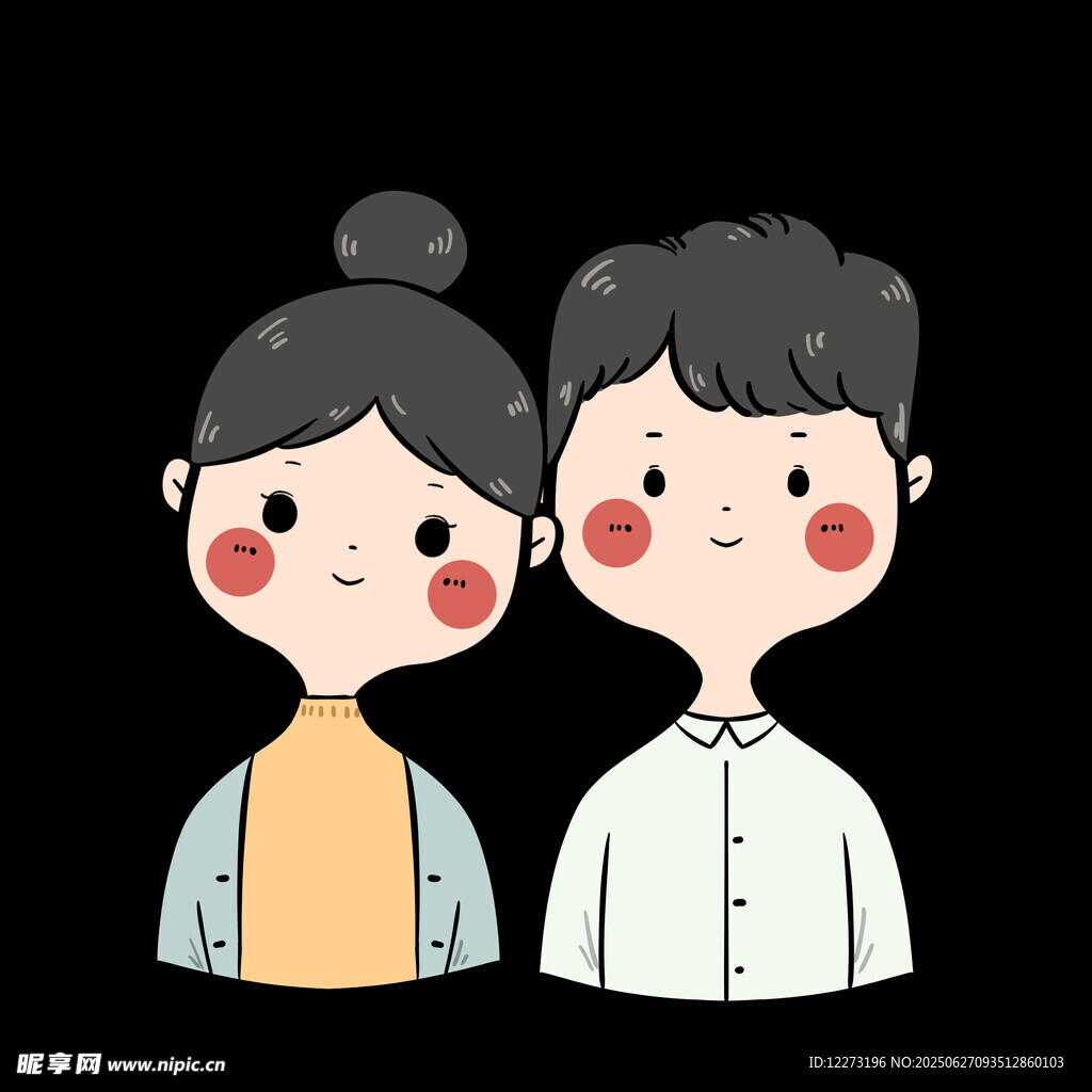 可愛卡通情侶頭像