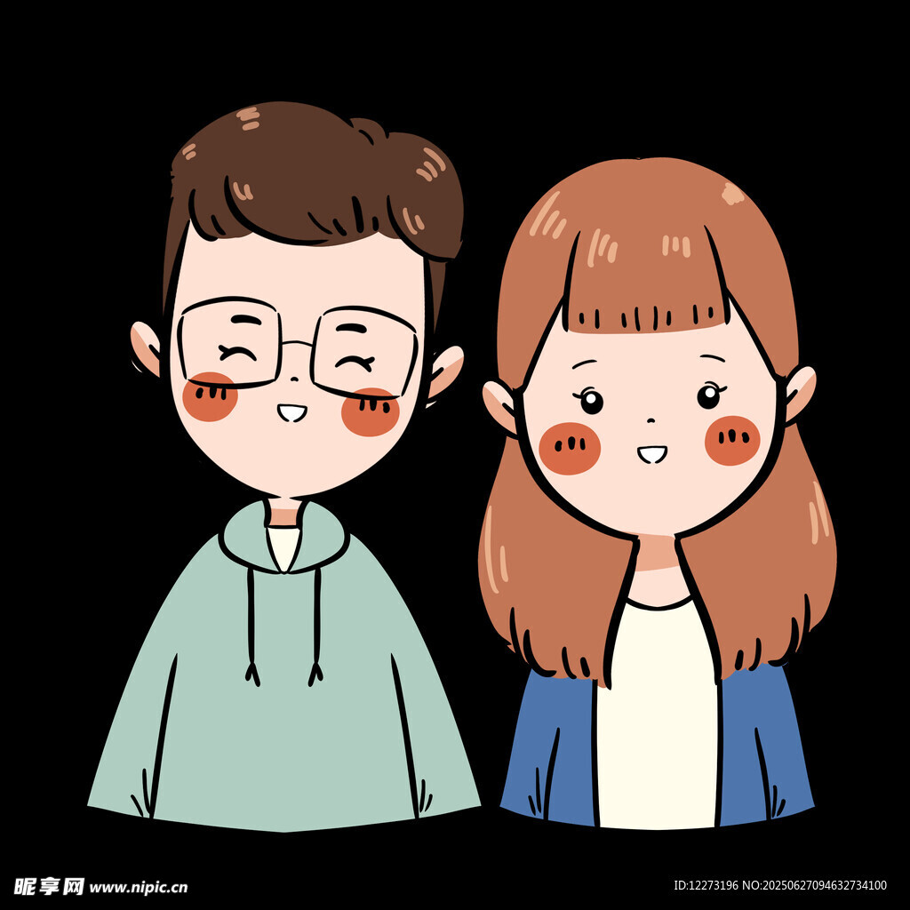 可愛情侶卡通形象