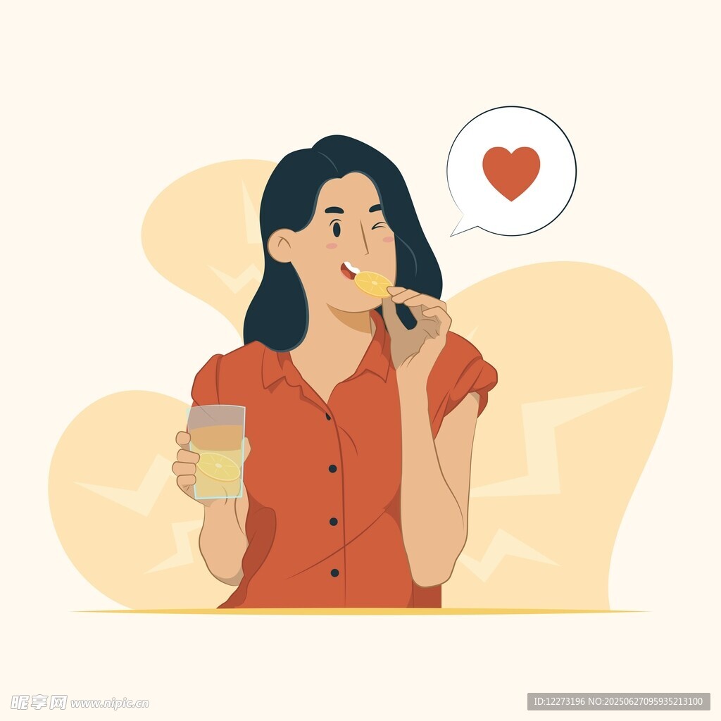 女子手持飲品陷入甜蜜遐想