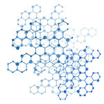 藍色六邊形分子結構圖案