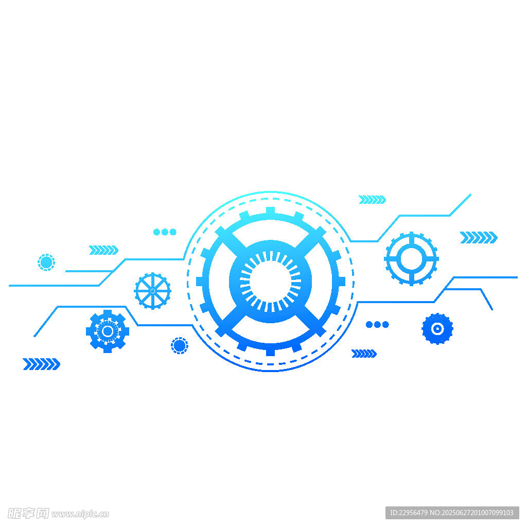 科技齒輪元素矢量插畫