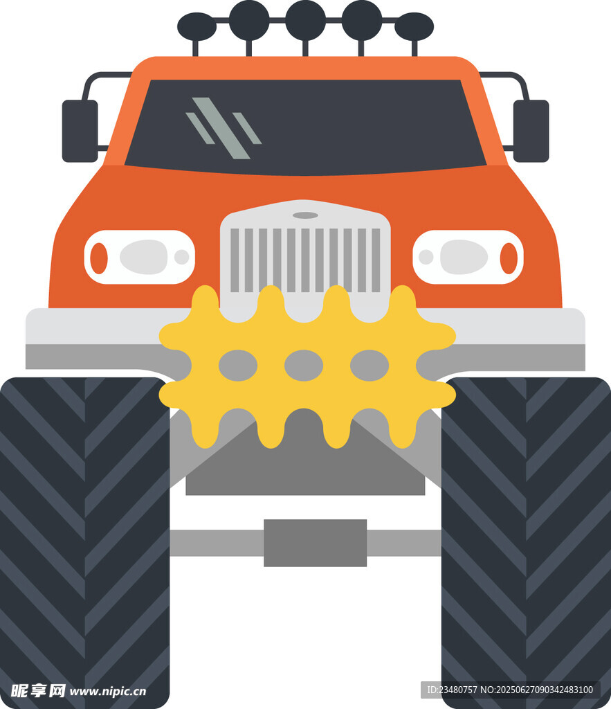 橙色越野卡車與齒輪