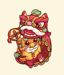 舞獅插畫