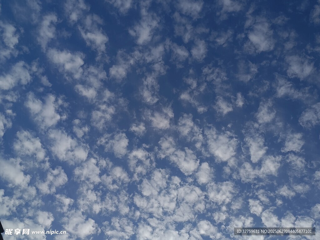 藍天中的絮狀云朵