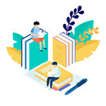卡通學生 卡通讀書