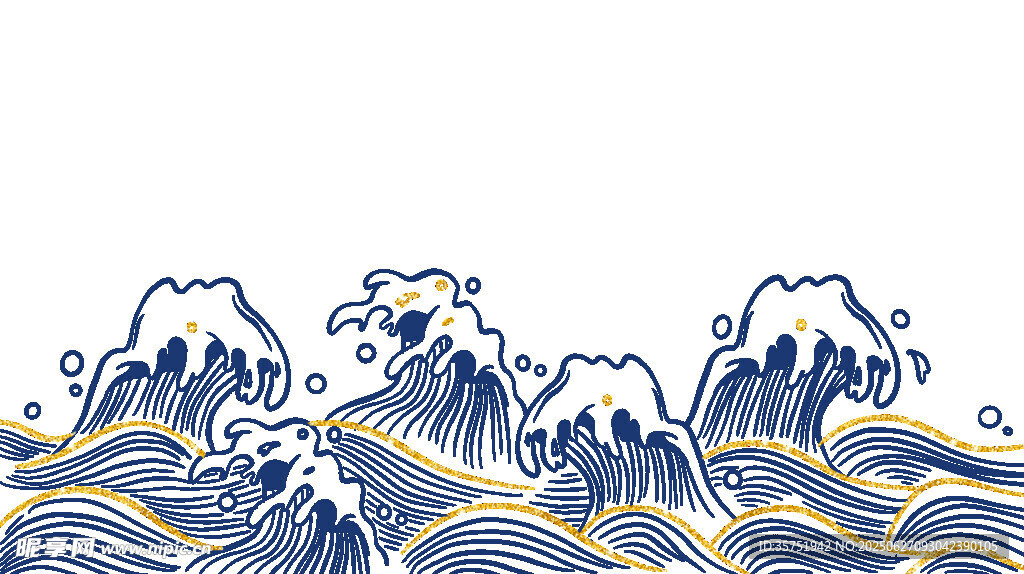 日式傳統海浪紋樣圖案