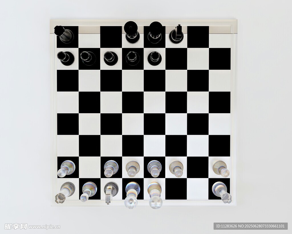 黑白棋盤上的國際象棋布局