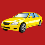 黃色轎車插畫