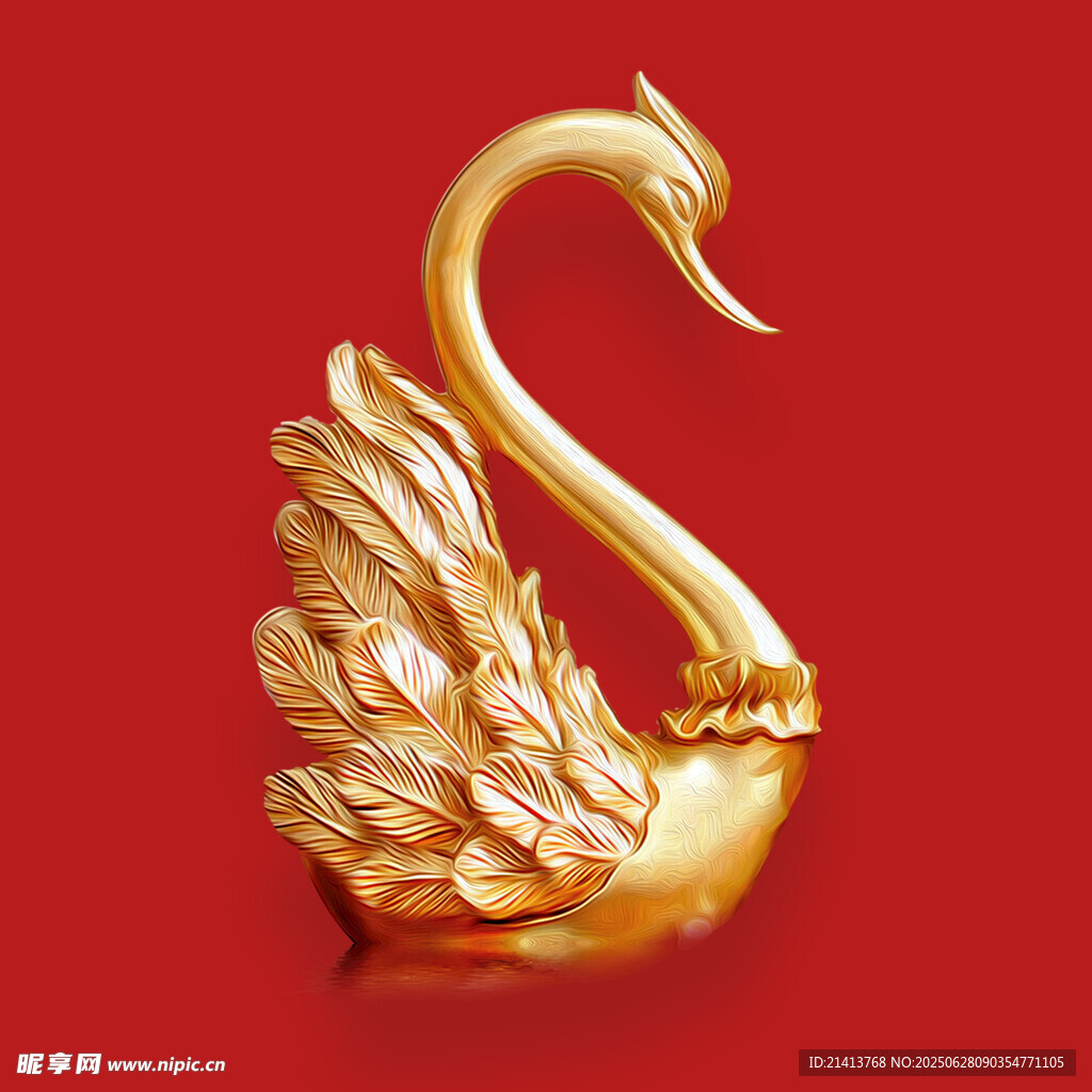 金色天鵝擺件