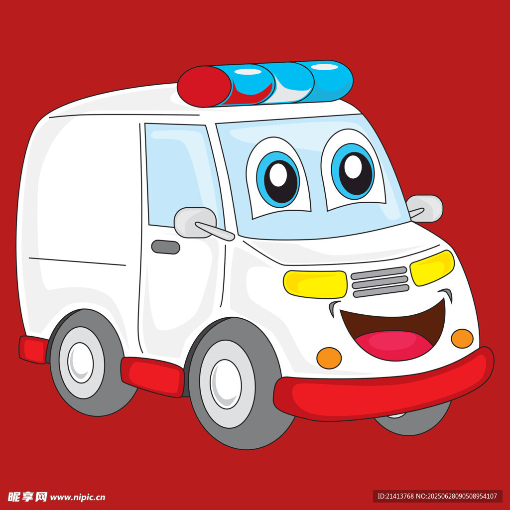 可愛卡通救護車形象