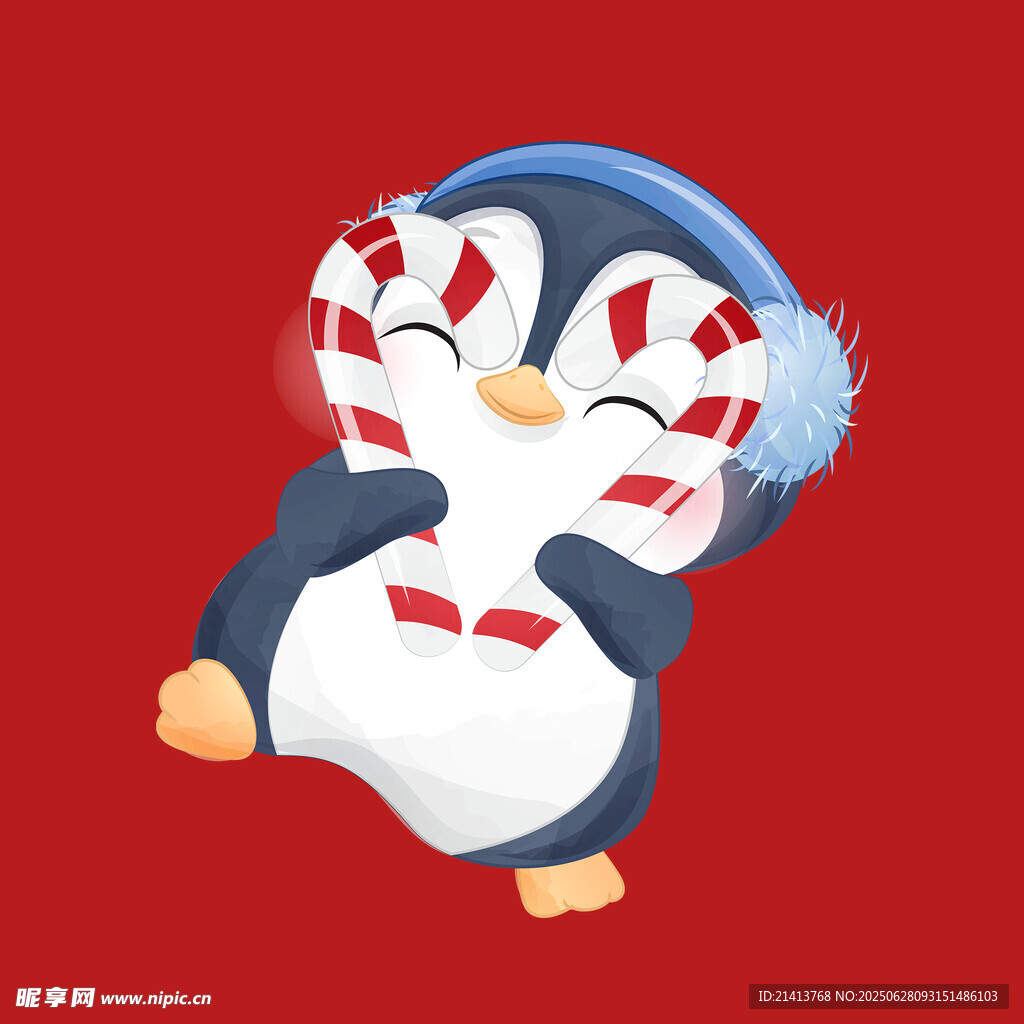 可愛企鵝比心