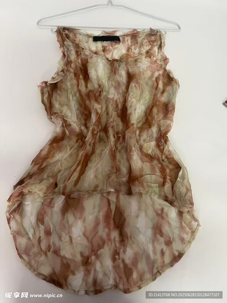 復古花紋無袖連衣裙