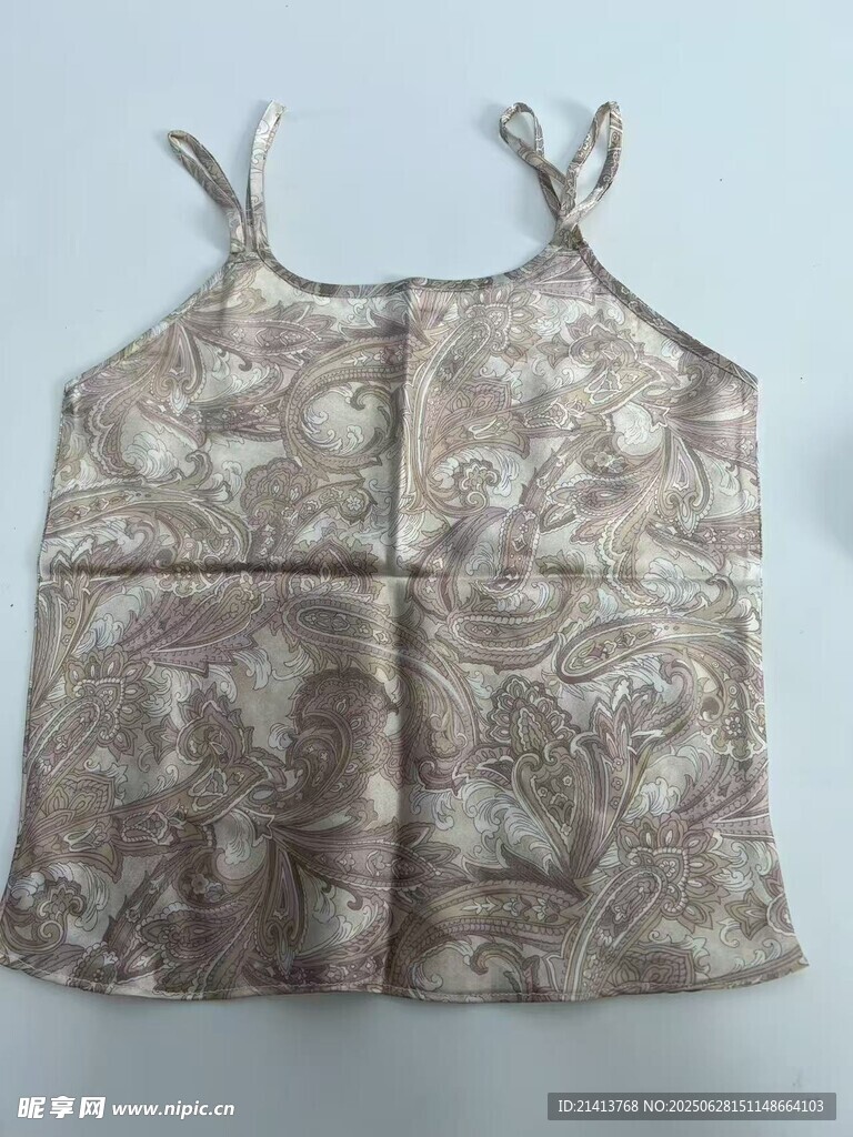復(fù)古印花吊帶背心