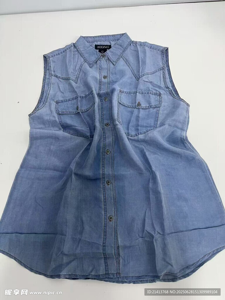 藍色無袖牛仔上衣