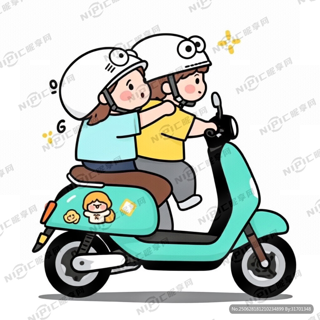 卡通風格的電動車載人