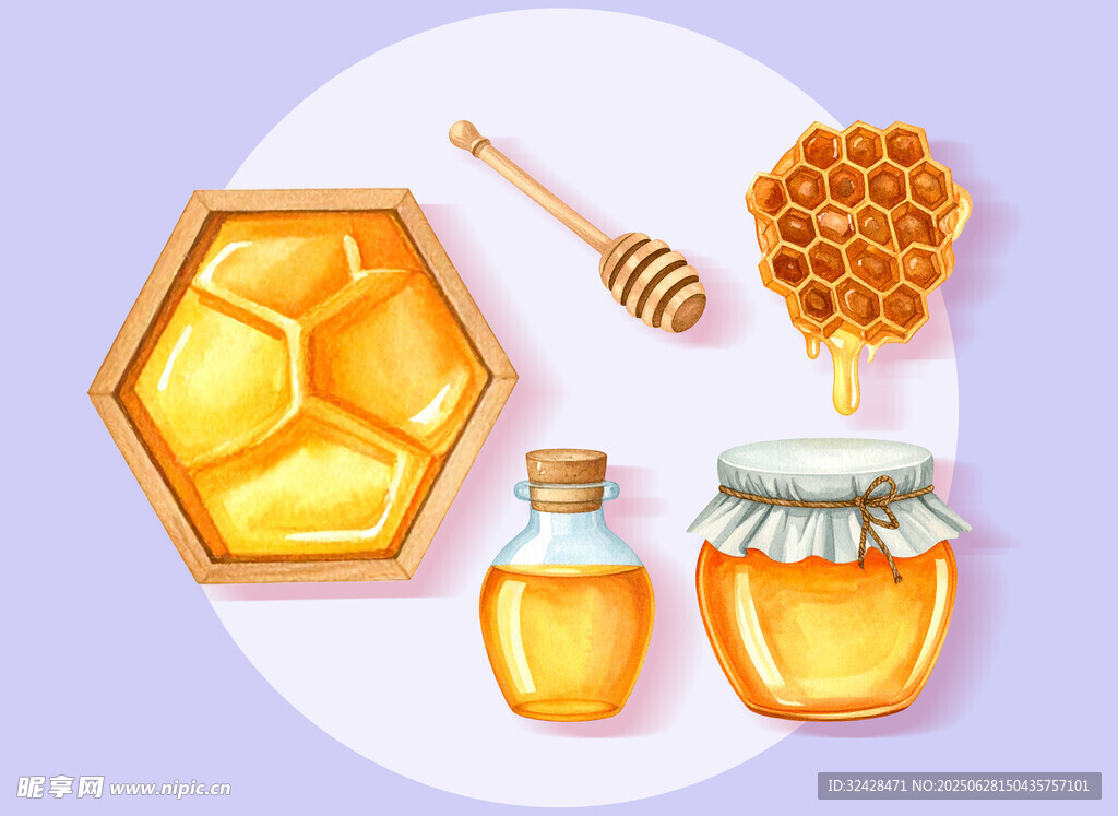 甜蜜蜂蜜插畫