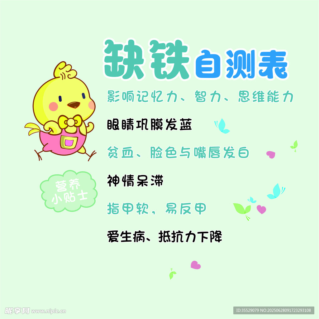 缺鐵自測表