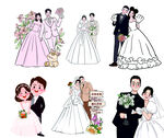 卡通婚禮插畫PNG圖片透明免扣