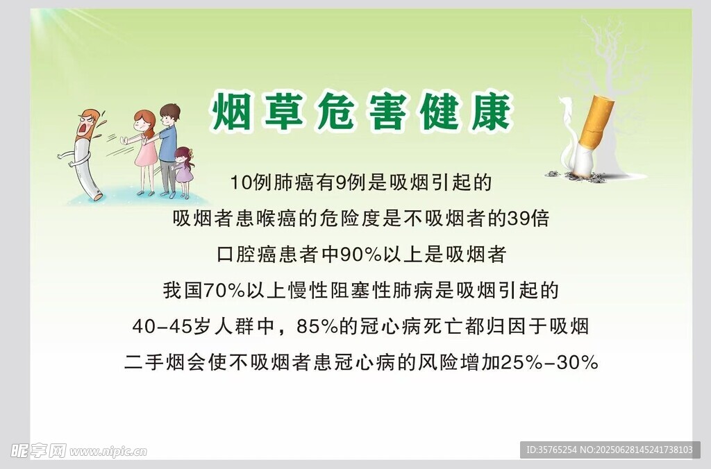 煙草的危害禁止青少年吸煙海報