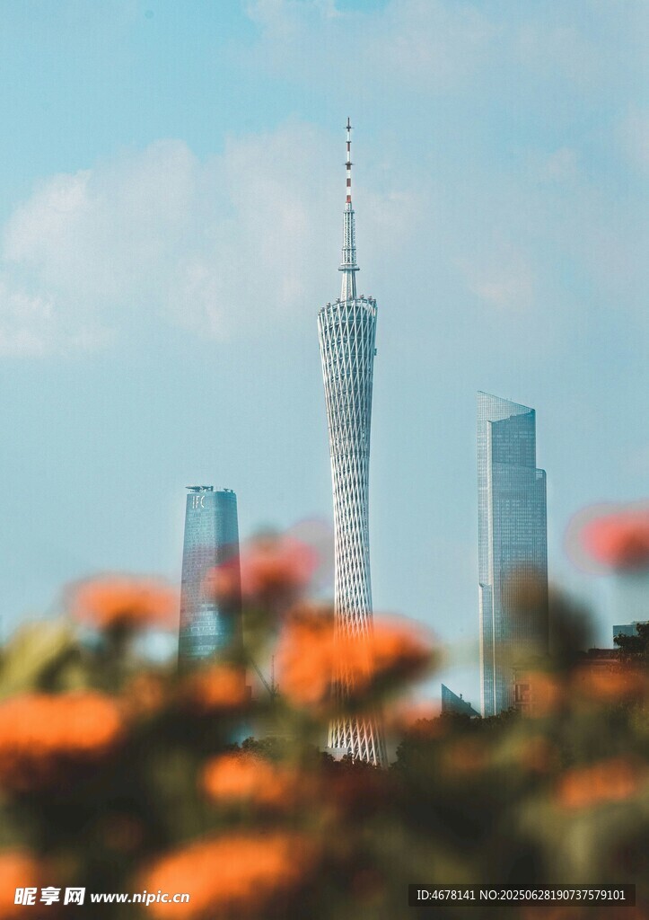 廣州城市風光與絢爛花卉